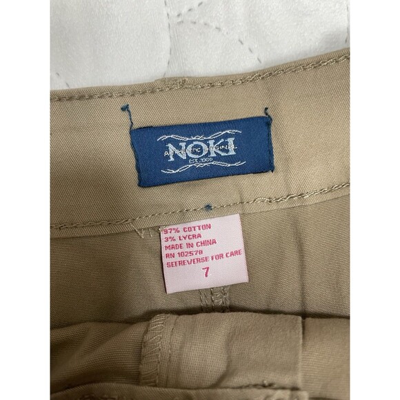 NOKI WOMEN'S Denim KHAKI SKIRT WITH POCKETS. 97%Cotton 3%lycra Sz 7 B20 - Picture 8 of 9
